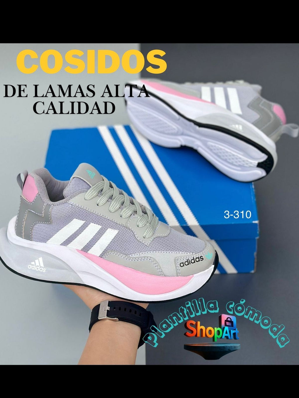 ADIDAS CLOUD GRIS ROSADO